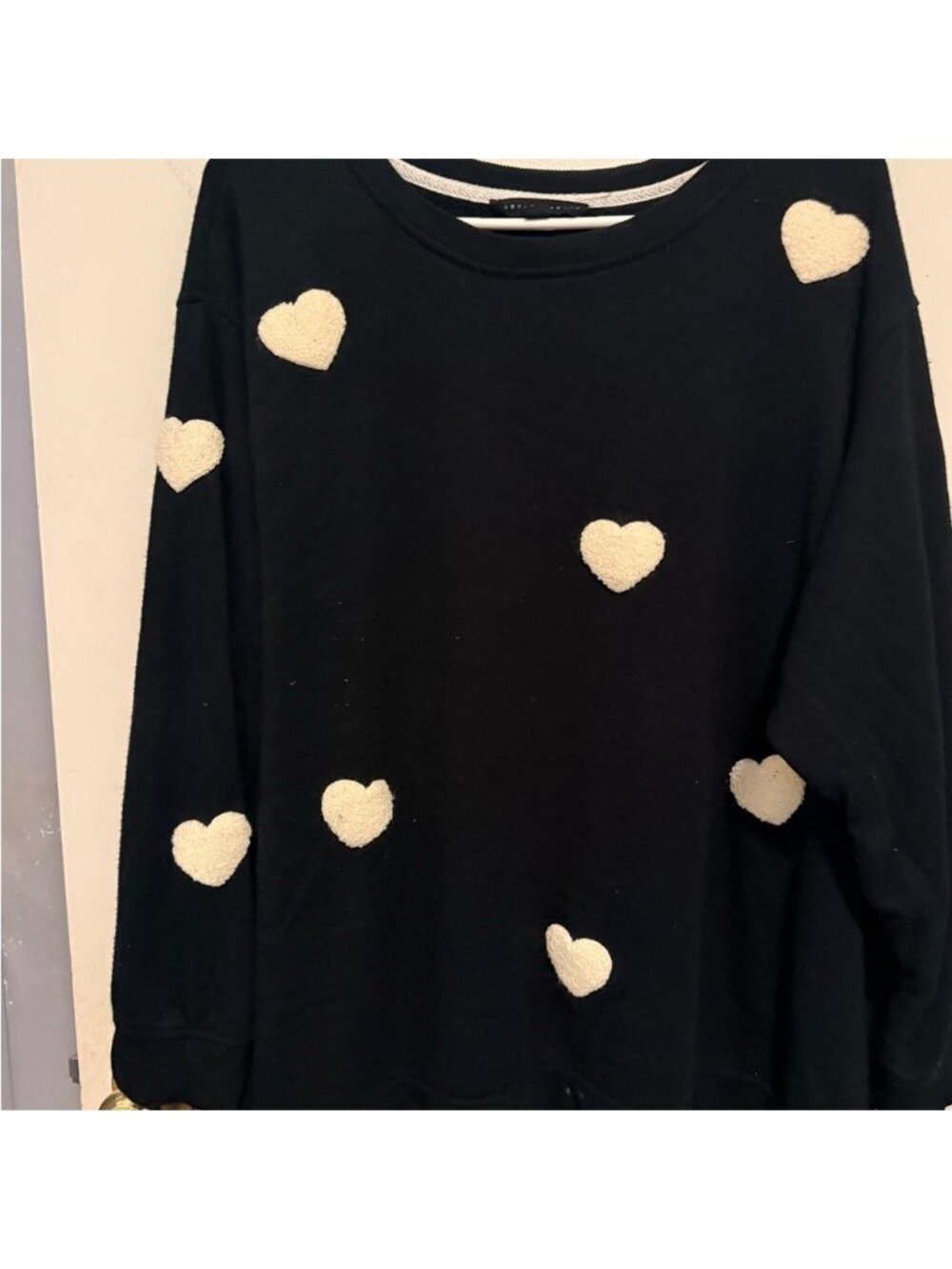 Jane + Delancey oversized tunic top black with white hearts
